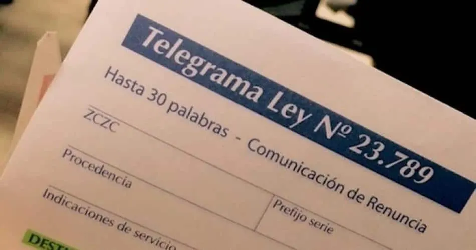 TELEGRAMA DE RENUNCIA